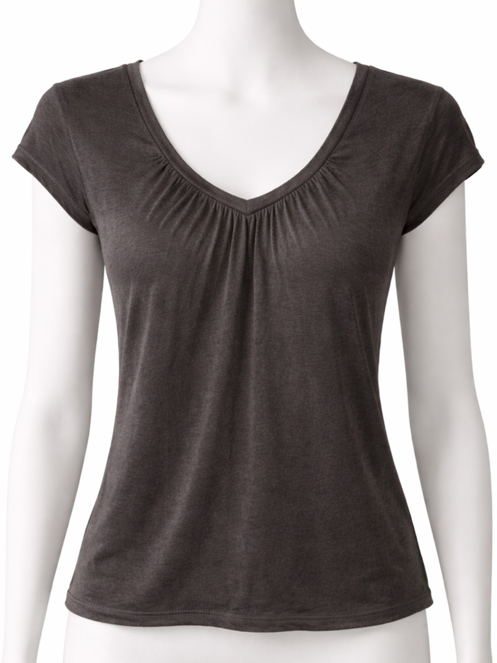 Mercer & Madison Women’s Black V-Neck Short Split Sleeve Tee